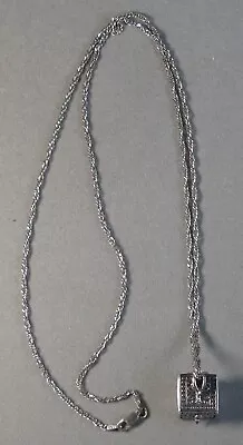 Vintage Sterling Silver 30  Rope Chain Pill Box Pendant Necklace 18.4g  #J4758 • $44.99