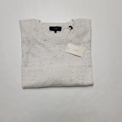 $148.50 • Buy VINCE 2XL White Black Specks Wool Cotton Crew-Neck Pullover Men's Sweater  $325