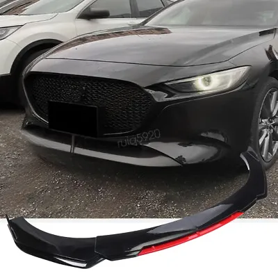 For 19-24 Mazda 3 Hatchback Red Front Bumper Chin Lip Spoiler Splitter Body Kit • $66.49