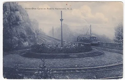 Postcard Horse-Shoe Curve On Road To Hackensack Trolley Railway New Jersey NJ • $5.50
