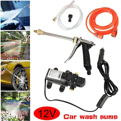 100W Car Washer Portable 12V Water Pump Kit Sprayer Cleaner Hose High Pressure • £16.14