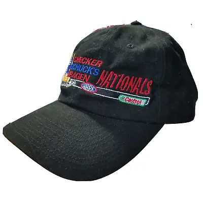 NHRA Checker Schuck's Kragen Nationals Castrol Hat Brass Clasp Adjustment • $19.95