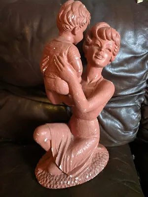 Large Vintage Merlini - Sculpture Mother And Child Italy - 1950s -  Plaster • £199.99