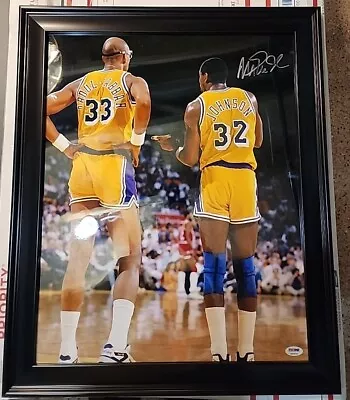 Magic Johnson Signed & Framed 16x20 LA Lakers Photo W/ Abdul-Jabbar PSA DNA • $109.99
