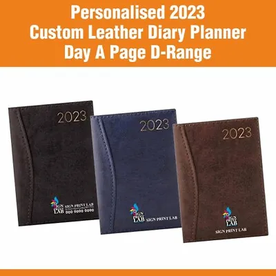 £16.99 • Buy Personalised 2023 Custom Leather Diary Planner Day A Page Gloss Varnish Finish