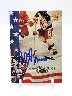 Mike Eruzione 1995 Signature Rookies ON-CARD IP AUTO SIGNED Miracle On Ice USA • $20