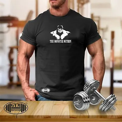 Monster Within T Shirt Gym Clothing Bodybuilding Training Workout Boxing MMA Top • $13.66