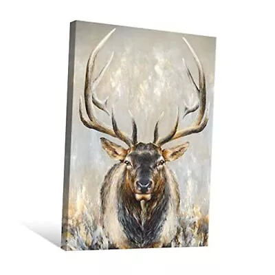 Moose Canvas Wall Art Abstract Wildlife Elk Deer 24x36 Inch Vintage Moose • $95.98