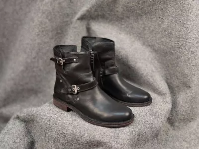 UGG Australia Fabrizia Buckle Biker Ankle Leather Boots • $100