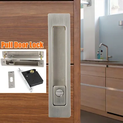 Bathroom Sliding Pocket Door Privacy Lock Pull Handles Set Hardware Recessed  • $8.38