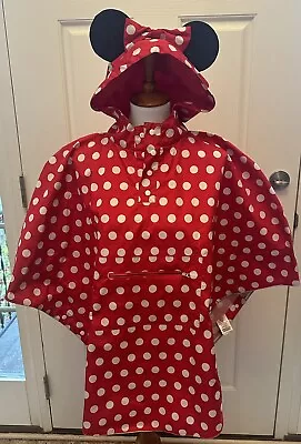 Women’s Disney Parks Minnie Mouse Rain Pancho M/L With Ears • $34.95