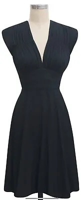 £55 • Buy Trashy Diva Black 1940s Dress Xs Vintage Repro Pinup Swing Vixen Collectif 50s