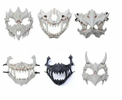 Adult Halloween Skull Mask Resin Deluxe Japanese Demon Mask Props Anime Mask • £12.99