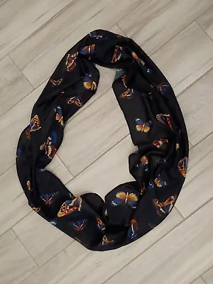 The Dali Museum Black/Multi Butterfly Infinity Scarf.      Size 70x13.5 • $27