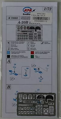 MPM Production K 72003 1/72 Douglas A-20B Havoc Etch • $22.60