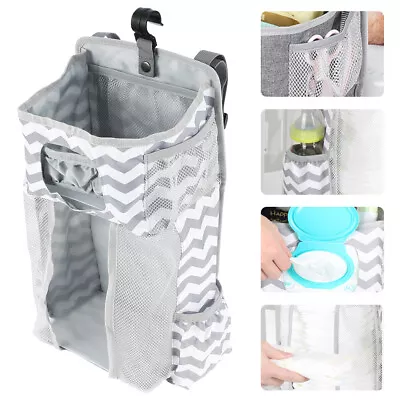 Baby Nursery Crib Bed Diaper Nappy Hanging Holder Storage Bag Box Acba • £29.63