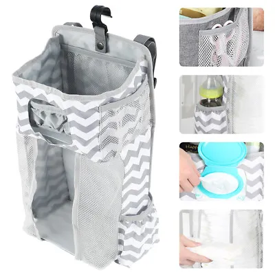 Baby Nursery Crib Bed Diaper Nappy Hanging Holder Storage Bag Box Cakh • £20.63