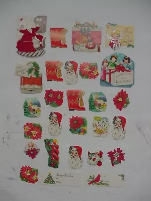 Vintage Gummed Back Christmas Die-Cut Stickers Seals Labels Tags 1950s -60s • $5