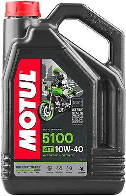 Motul 5100 4T 10W40 Technosynthese Ester 4-Stroke Engine Motor Oil 1 X 4L 104068 • $45.56