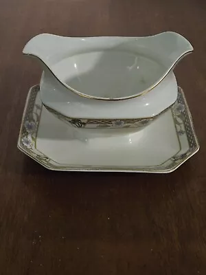 Vintage J. & G. Meakin Sol Parkstone Gravy Boat With Attached Under Plate • $19.99