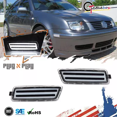 2PC Clear Lens Front Side Marker Lights White LED Lamp For VW MK5 Golf/GTI 06-09 • $29.99