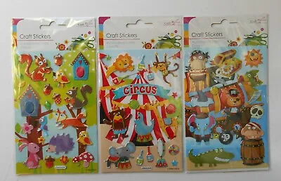 3d Craft Stickers Circus Animal Or Pirate Self Adhesive • £2.29