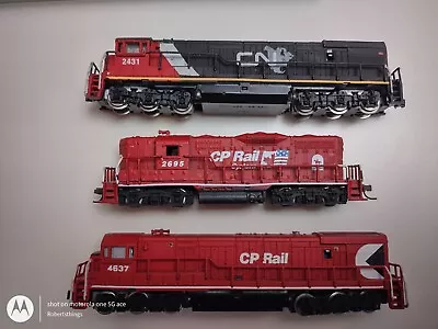 N Scale Lot Of 3 TRIX ATLAS CN CP Rail Canadian National Diesel Locomotives • $17.50