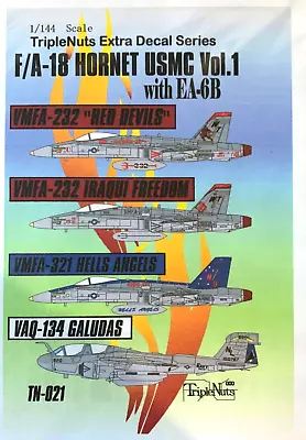 1/144 Decals : F/A-18 Hornets USMC Vol.1 W/Ea-6B [USMC] #TN-021 :  TRIPLE NUTS • $11.16