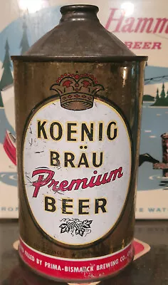 1930s Kb Koenig Brau Quart Cone Top Beer Can Prima Bismarck Chicago Irtp Dncmt4% • $550