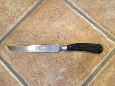 Vintage SHAPLEIGH HARDWARE Diamond Edge CARVING KNIFE Stag Handle - 8” Blade • $28