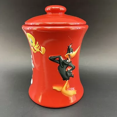 Looney Tunes 9” Cookie Jar Tindex Red Pottery Ceramic Warner Brothers ￼ • $45