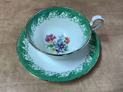 $19 • Buy Great Find! Vintage Aynsley Fine Bone China Teacup & Saucer Green , England