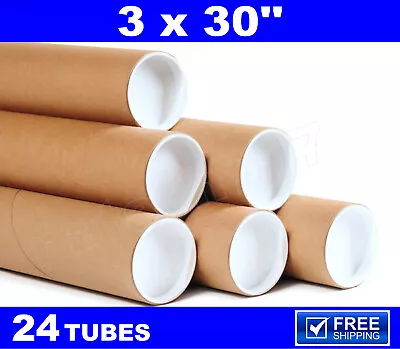 24 - 3 X 30  Kraft Tubes Poster Document Graphics Mailing Shipping Packing NEW  • $68.95