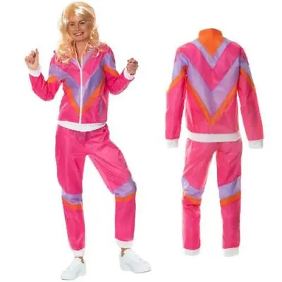 80s Shell Look Satin Suit Costume Ladies 80s Scouser Tracksuit Fancy Dress  • £16.99