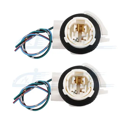 $6.75 • Buy 2pcs 3156 3056 3456 4156 Bulb Socket Brake Turn Signal Light Harness Wire Plug