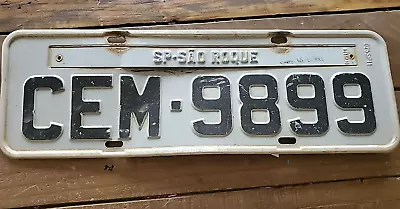 Real Vintage Brazil Brasil License Plate SP São Roque CEM 9899  USA Seller • $24.99