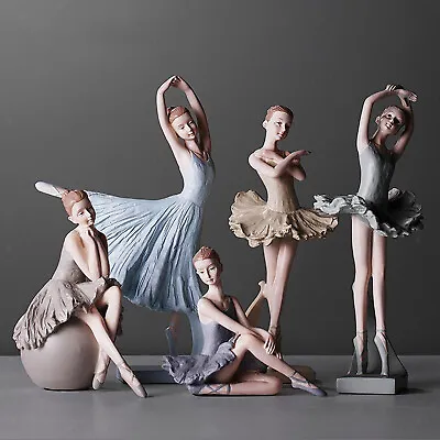 Resin Elegant Figurine Ballerina Ballet Dancer Desktop Ornament Statue Gift • £18.38