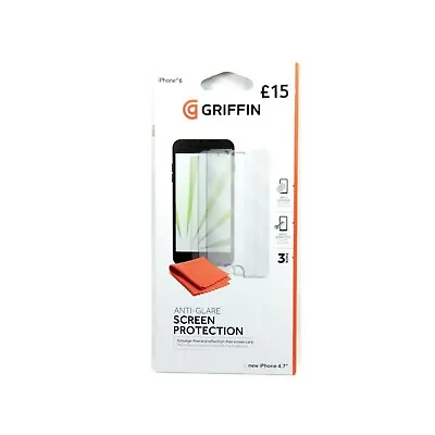 Griffin Screen Protector For Iphone 6 6s Anti Glare Smudge Free 3pk New Gb38733 • $8.95