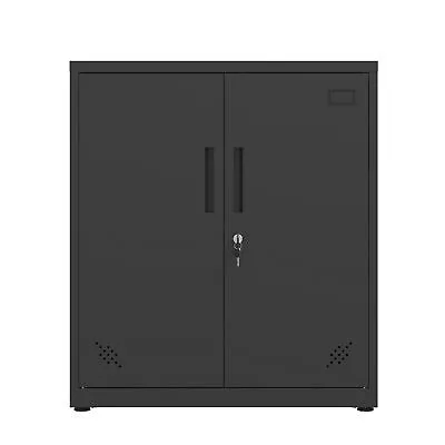  With 2 Doors 4 Partitions 5 Storage Spaces Locking Metal  Steel Storage Cabinet • $181.32