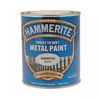 Hammerite Smooth Finish Metal Paint White 750ml 5092956 • £19.63