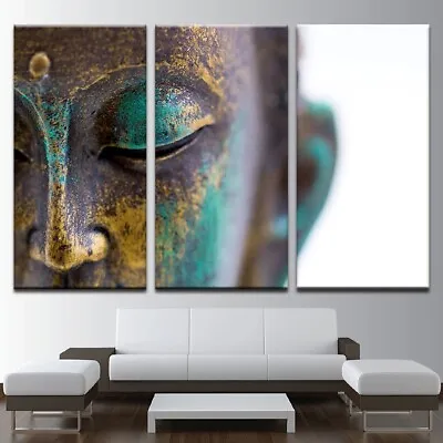 Calm Buddha Meditate Unframed 3 Pieces Canvas Print Spiritual Wall Art Poster • $25.91