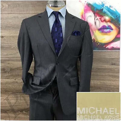 Michael Kors Mens Suit 2 Piece Set Size 36S Jacket Blazer Pants Wool Tow Button • $149