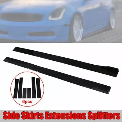 78.7  Gloss Black Add-on Side Skirt Extensions Lip Rocker For VW Jetta W/ Screw • $46.99