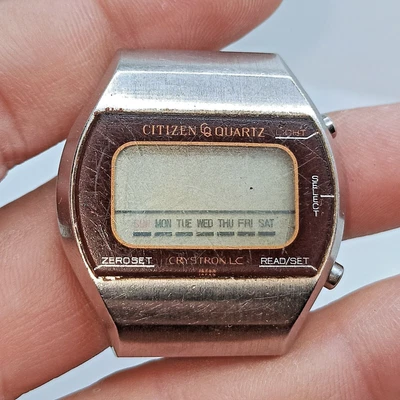 $24.99 • Buy Vintage Citizen CQ Crystron LC Quartz Digi Movt Japan 9063A Forparts/Repair.