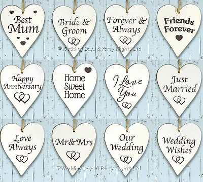£1.69 • Buy 11cm Wooden Heart Plaque Hanging Wall Sign Keepsake Xmas Tree Decor Gift Crafts