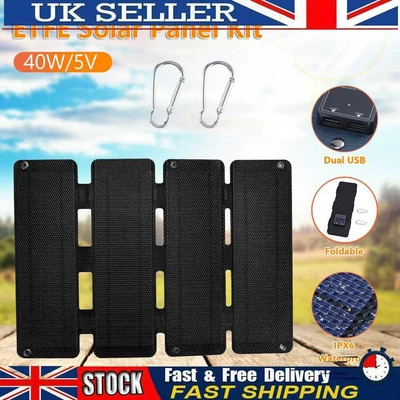 £32.29 • Buy 5V 40W Foldable Solar Panel Ultra-thin Waterproof Emergency Power Bank (Black) U