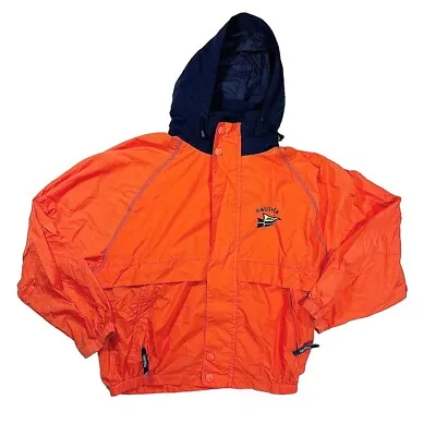 VINTAGE Nautica Jacket Mens Large Windbreaker Orange Full Zip • $35