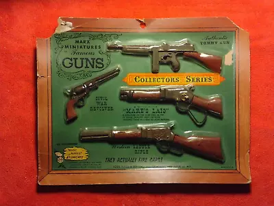 Vtg MARX Miniatures Famous GUNS COLLECTOR SERIES Mint On Card MARES LAIG TOMMY • $44.50