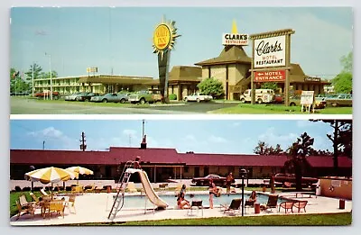 1960s-70s CLARK'S MOTEL Pool Slide~Santee~South Carolina SC Vintge Postcard • $7