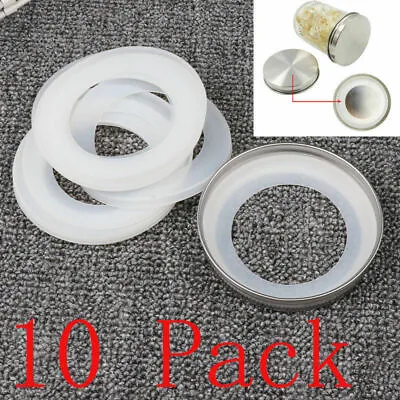 Leak Proof Lids Silicone Sealing Rings Gaskets Seal For Mason Jars Glass Caps • $5.98